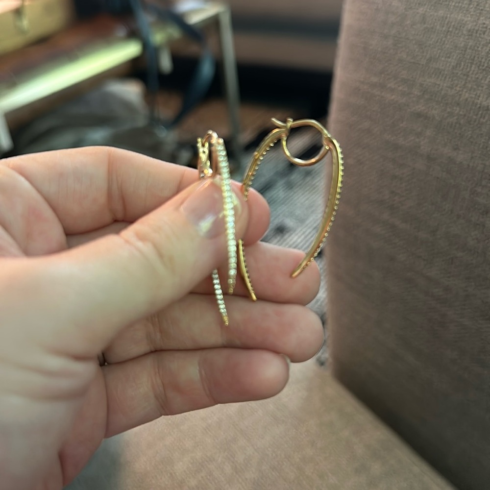 Nadri Gold and crystal earrings